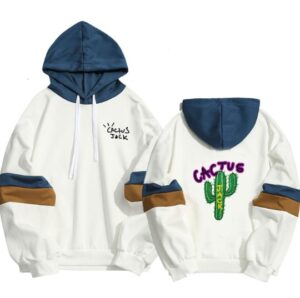 Cactus Jack White Blue Patches Hoodie